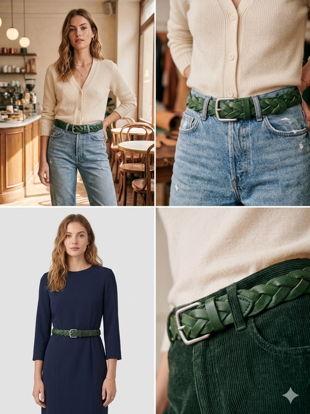 Archival GAP Green Braided Leather Belt Silver Toned Brass 90s
💎 HOST PICK 💎